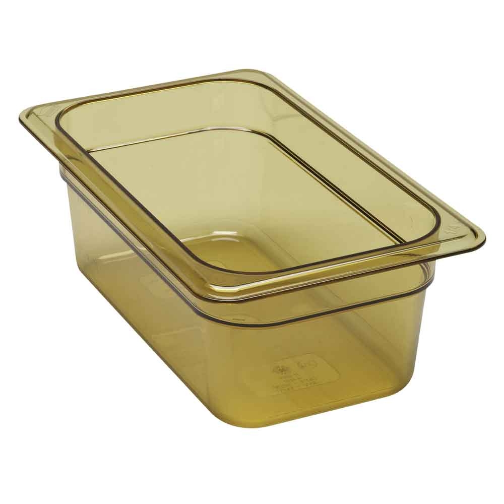 H Pan One Fourth Size Food Storage Pan, Amber, 6 3/8 x 10 7/16 x 4 inch -- 6 per case.