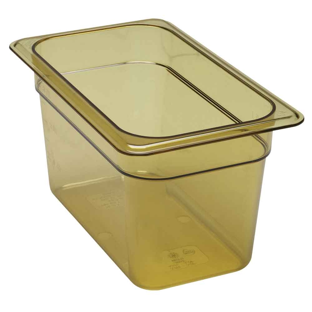 H Pan One Fourth Size Food Storage Pan, Amber, 6 3/8 x 10 7/16 x 6 inch -- 6 per case