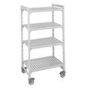 Cambro Speckled Gray 4 Solid Shelves High Density Mobile Unit, 21 x 36 x 75 inch.