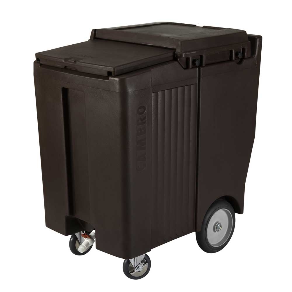 Cambro SlidingLid Ice Caddy, Dark Brown, 200 Pound.
