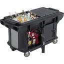 Cambro Ultra Series Black Versa Work Table with Storage and Heavy Duty Casters, 6 Feet.