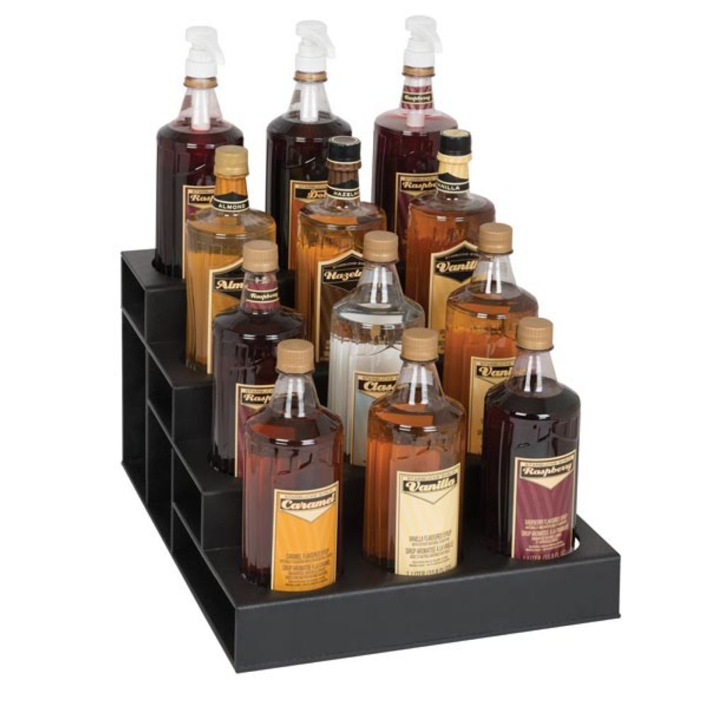 Dispense-rite Black Polystyrene Twelve Section Countertop Bottle Holder, 9 1/8 X 13 3/4 X 17 Inch