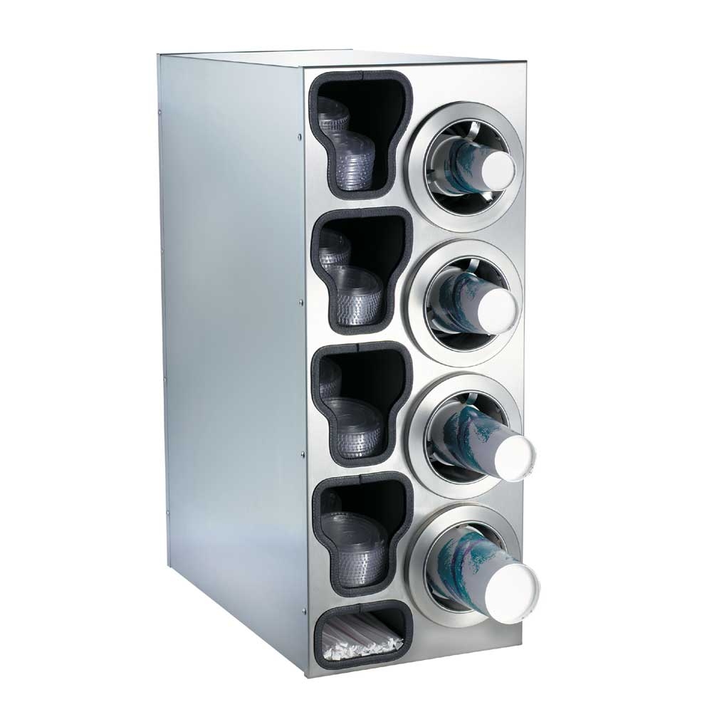 Dispense Rite CTC-C Stainless Combination Cup Dispensing Cabinet, 32 1/4 x 13 x 23 inch.