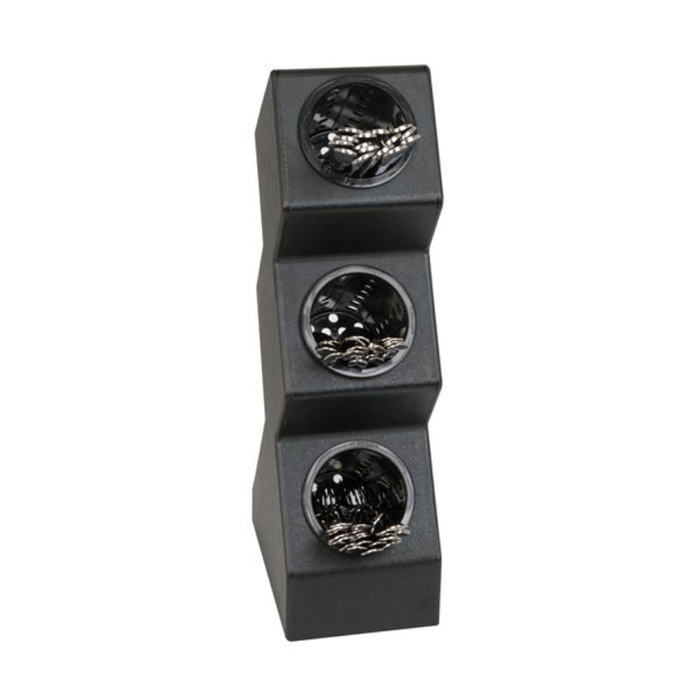 Dispense-rite Black Polystyrene Three Compartment Countertop Flatware And Condiment Organizer, 21 1/8 X 6 X 9 1/4 Inch