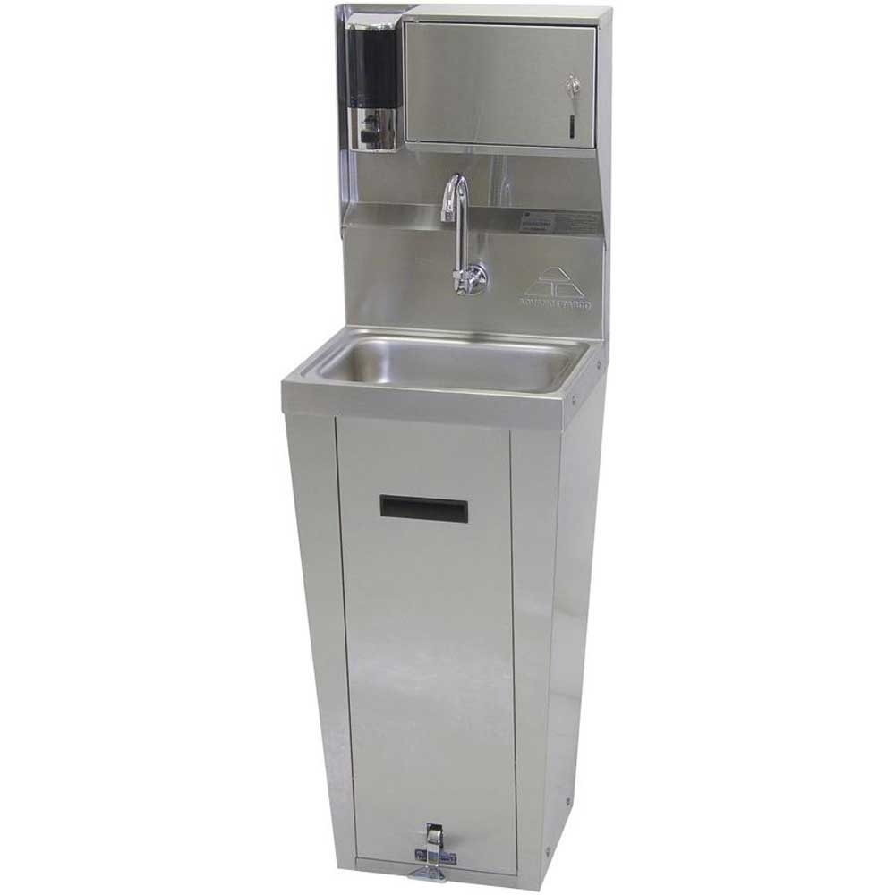 Handsink - Pedestal Base Unit Bowl Size: 10 x 14 x 5 inch, With Paper Towel Dispenser.