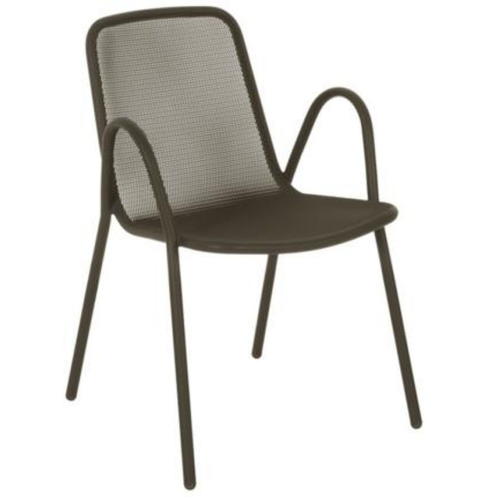 Emu Allegra Antique Iron Outdoor Indoor Stacking Armchair, 32 x 22 x 22 inch -- 4 per case.