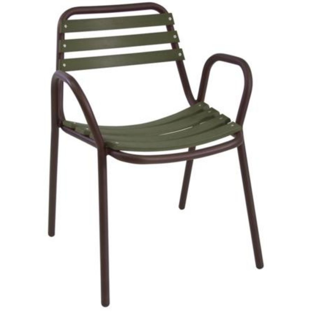 Emu Light Antique Iron Plus Slate Outdoor Indoor Stacking Armchair, 31.5 x 23 x 22.5 inch -- 4 per case.