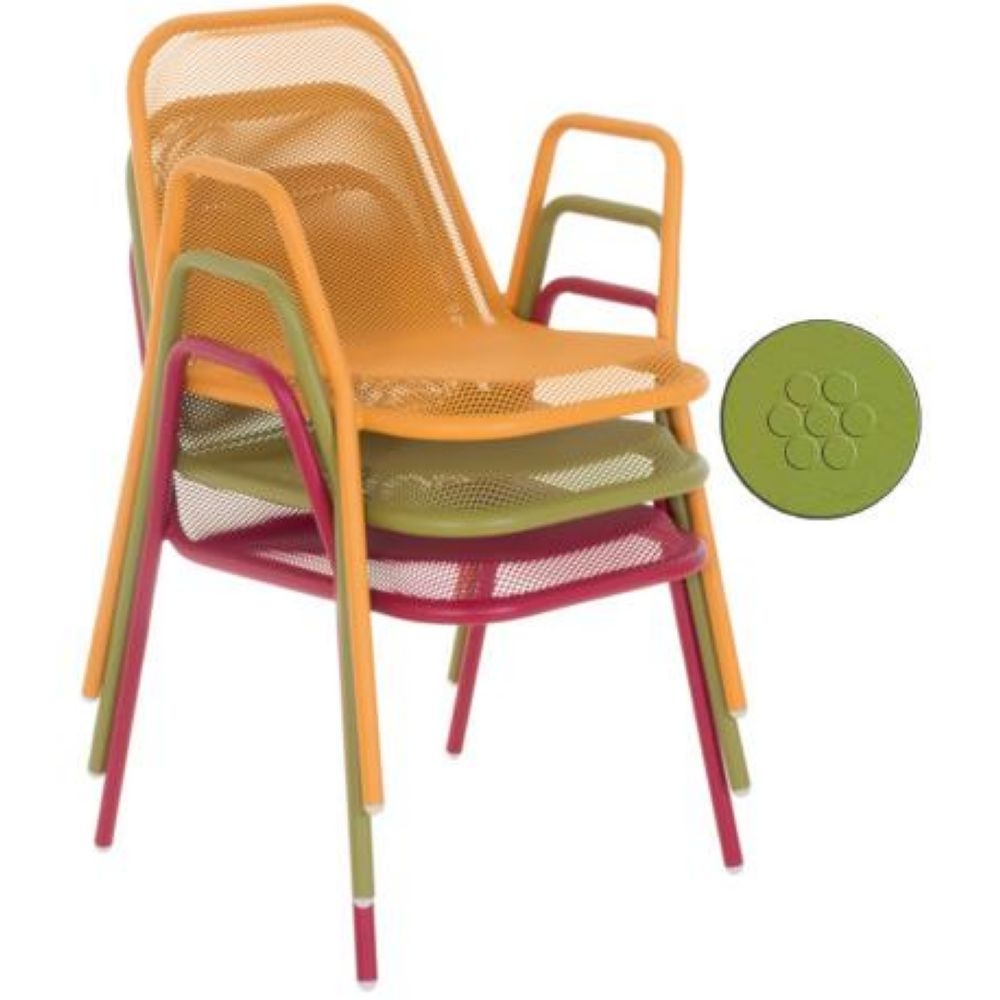 Emu Golf Antique Green Outdoor Indoor Stacking Armchair, 31.5 x 22.5 x 23 inch -- 4 per case.