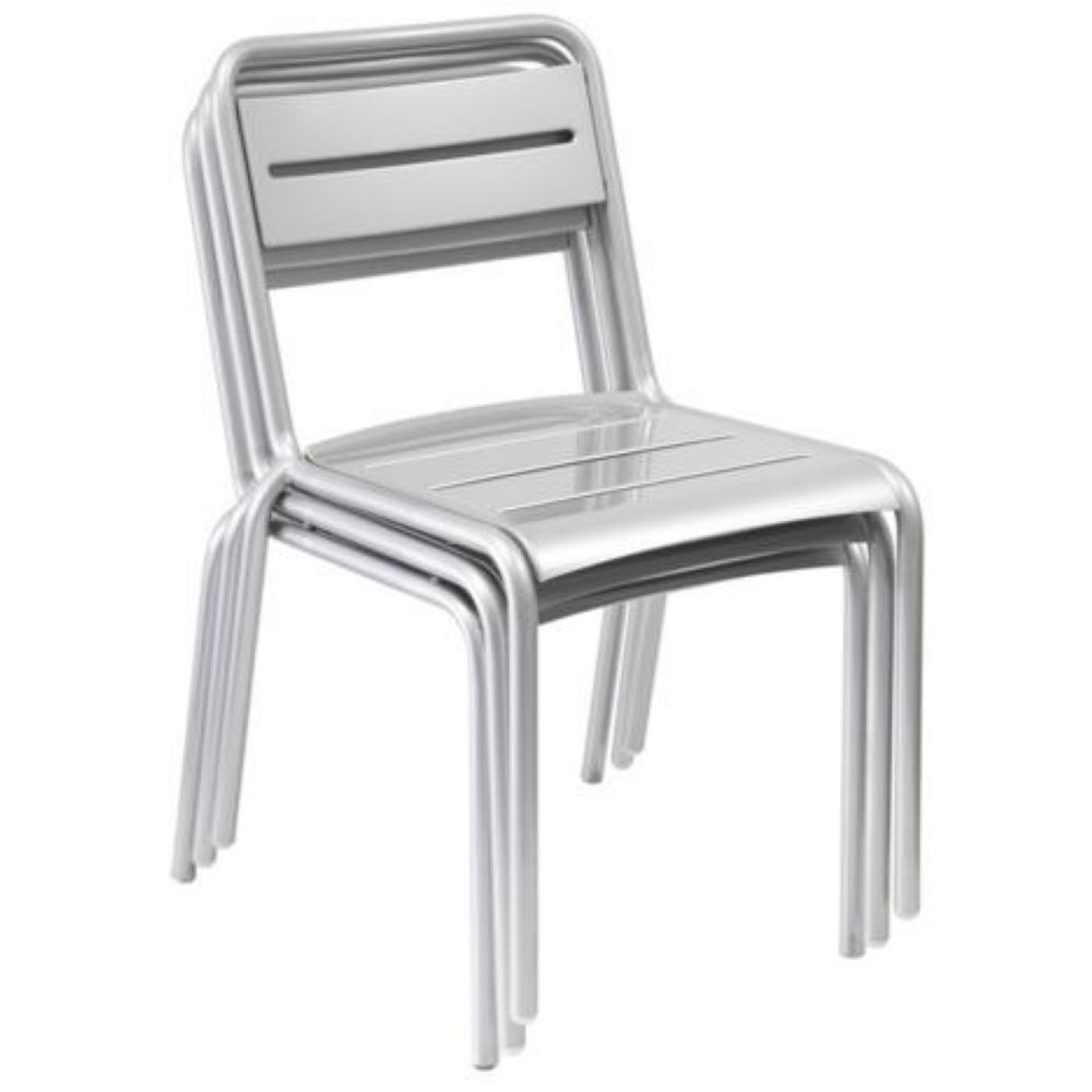 Emu Star Glossy Aluminum Outdoor Indoor Stacking Side Chair, 32 x 21.5 x 24 inch -- 4 per case.