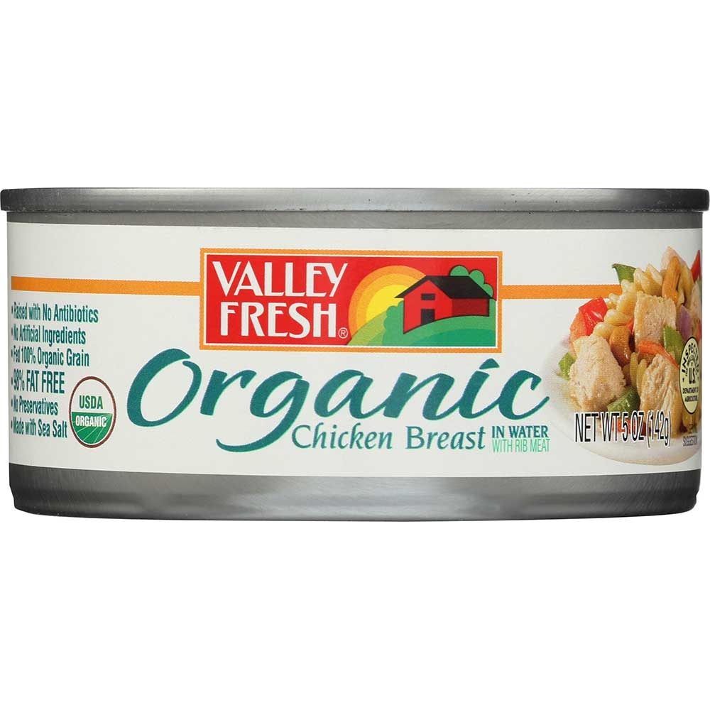 Valley Fresh Organic Chicken Breast in Water, 5 Ounce -- 12 per case.