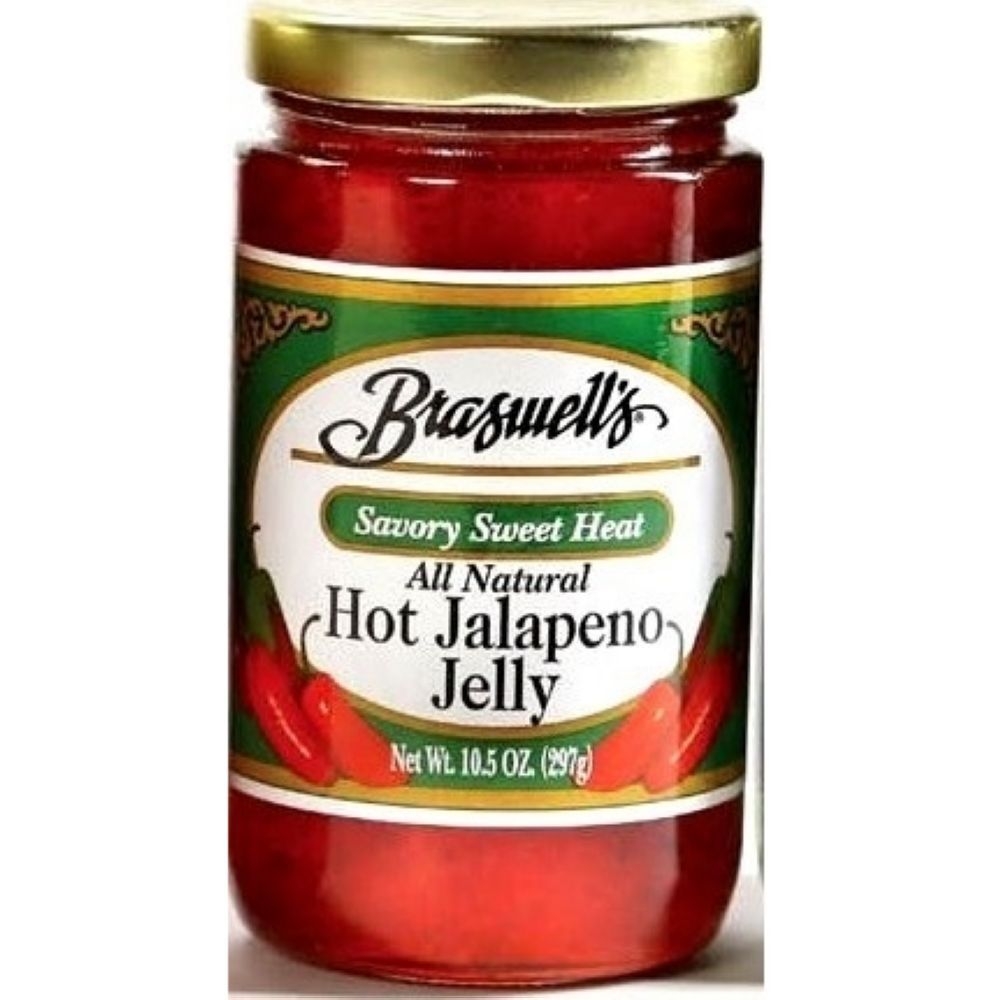 Braswells All Natural Hot Jalapeno Pepper Jelly, 10.5 Ounce -- 6 per case.