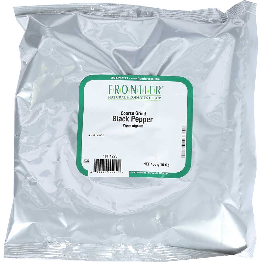 Frontier Herb Black Coarse Grind Pepper, 16 Ounce
