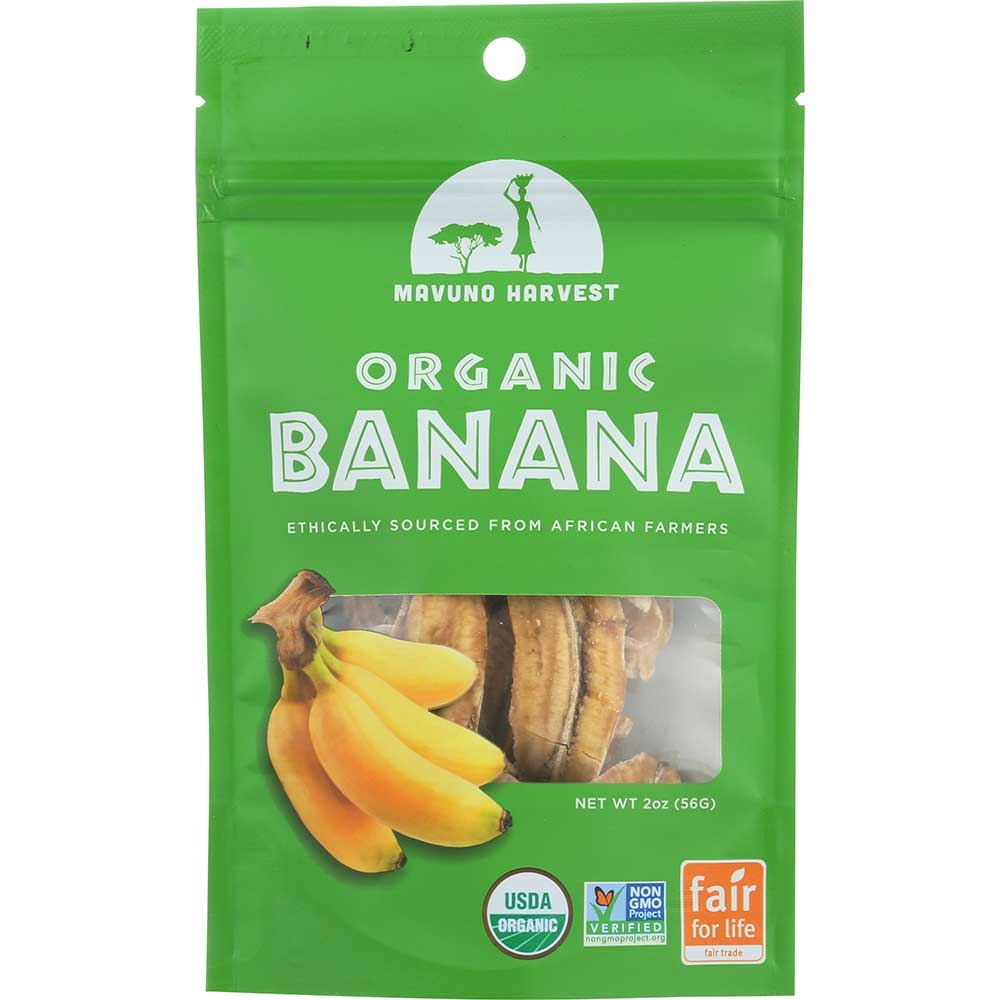 Mavuno Harvest Organic Dried Banana, 2 Ounce -- 6 per case.
