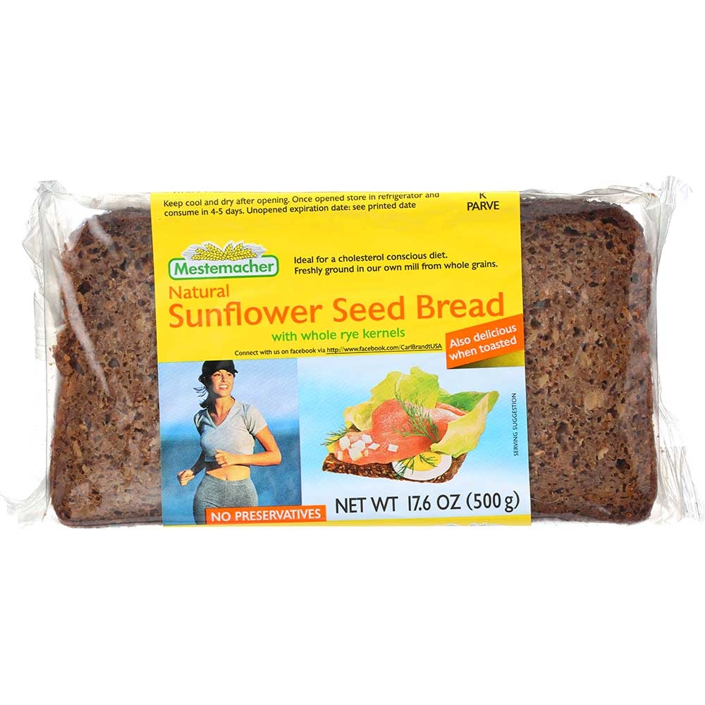 Mestemacher Sunflower Seed Brd - 17.6 ounce each -- 12 per case.