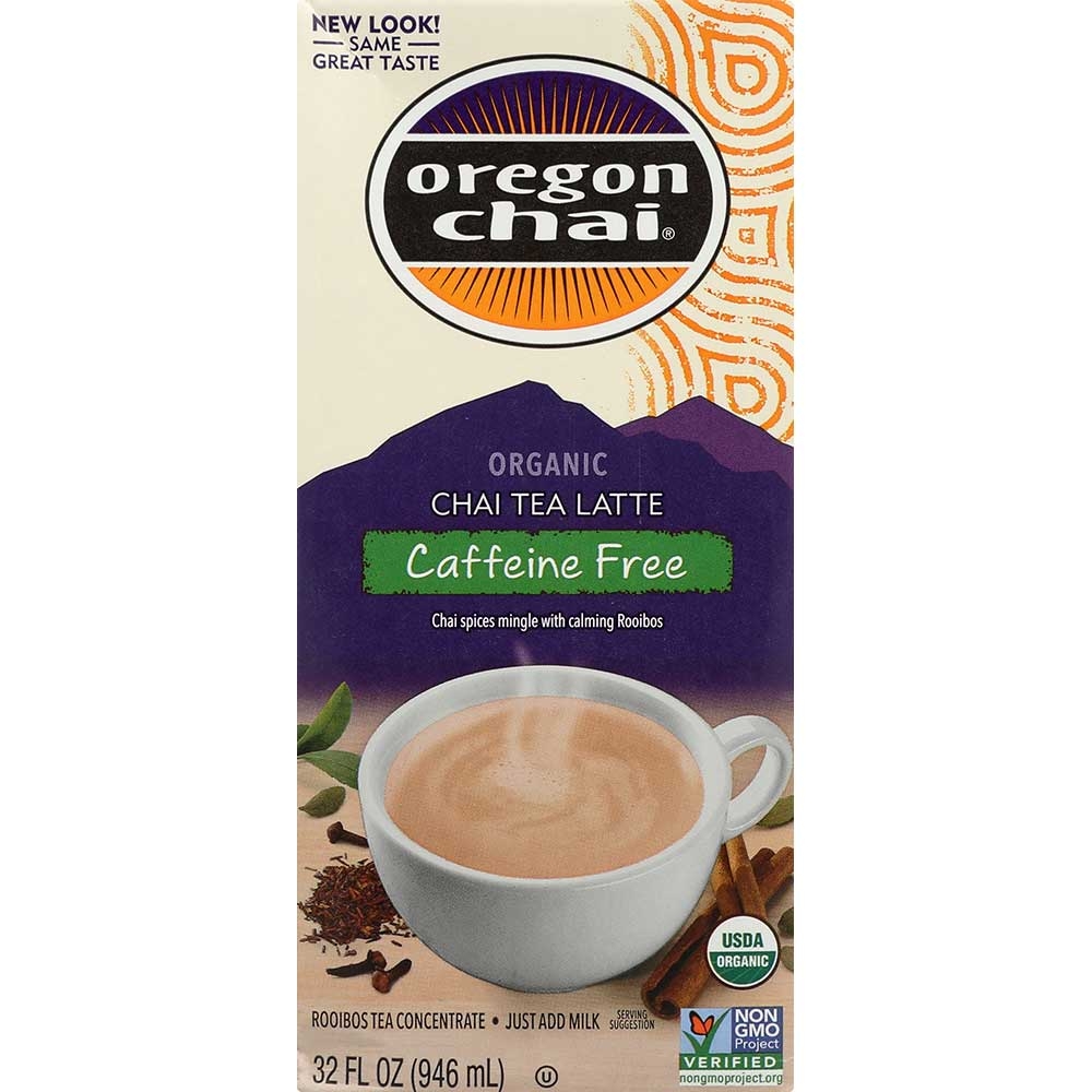 Oregon Chai Organic Herbal Chai Tea Lattte Concentrate, 32 Ounce -- 6 per case.