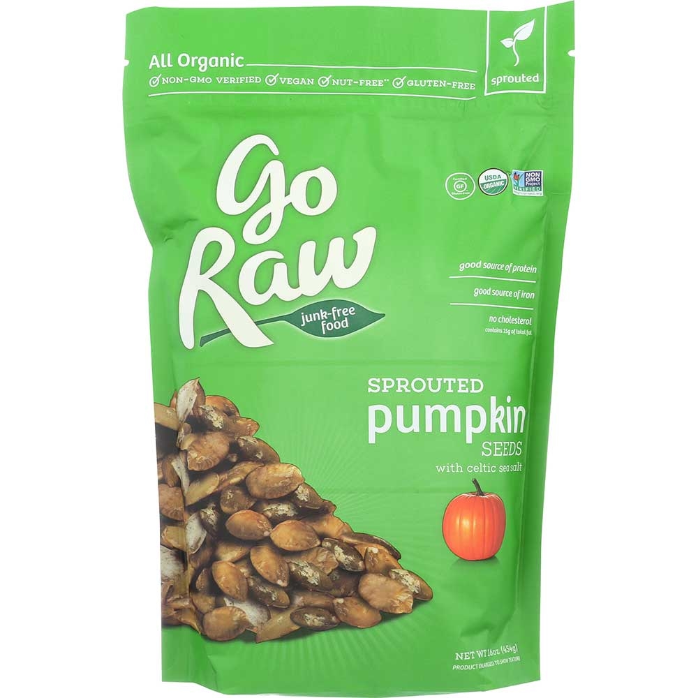 Goraw Organic Sprouted Pumpkin Seed, 16 Ounce -- 6 per case.