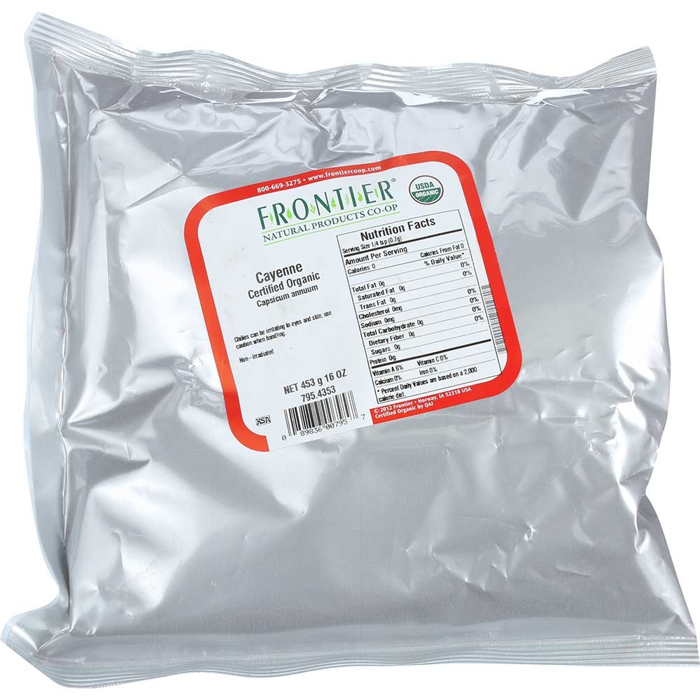 Frontier Herb Organic Bulk Chili Cayenne Pepper, 16 Ounce