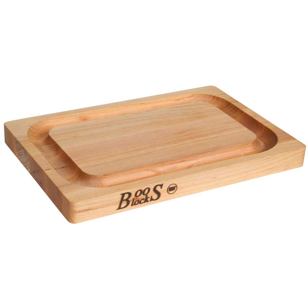 John Boos Maple Chop N Slice Cutting Board with Groove, 12 x 8 x 1 inch.