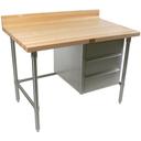 John Boos Penetrating Oil Finish Maple Top Bakers Table with Three Drawer Tier Unit, 60 x 30 x 1.75 inch.
