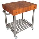 John Boos Cream Finish Cucina D Amico Cherry Top Cart, 30 x 24 x 5 inch.