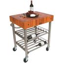 John Boos Cucina D Amico Cherry Wine Cart, 30 x 24 x 5 inch.