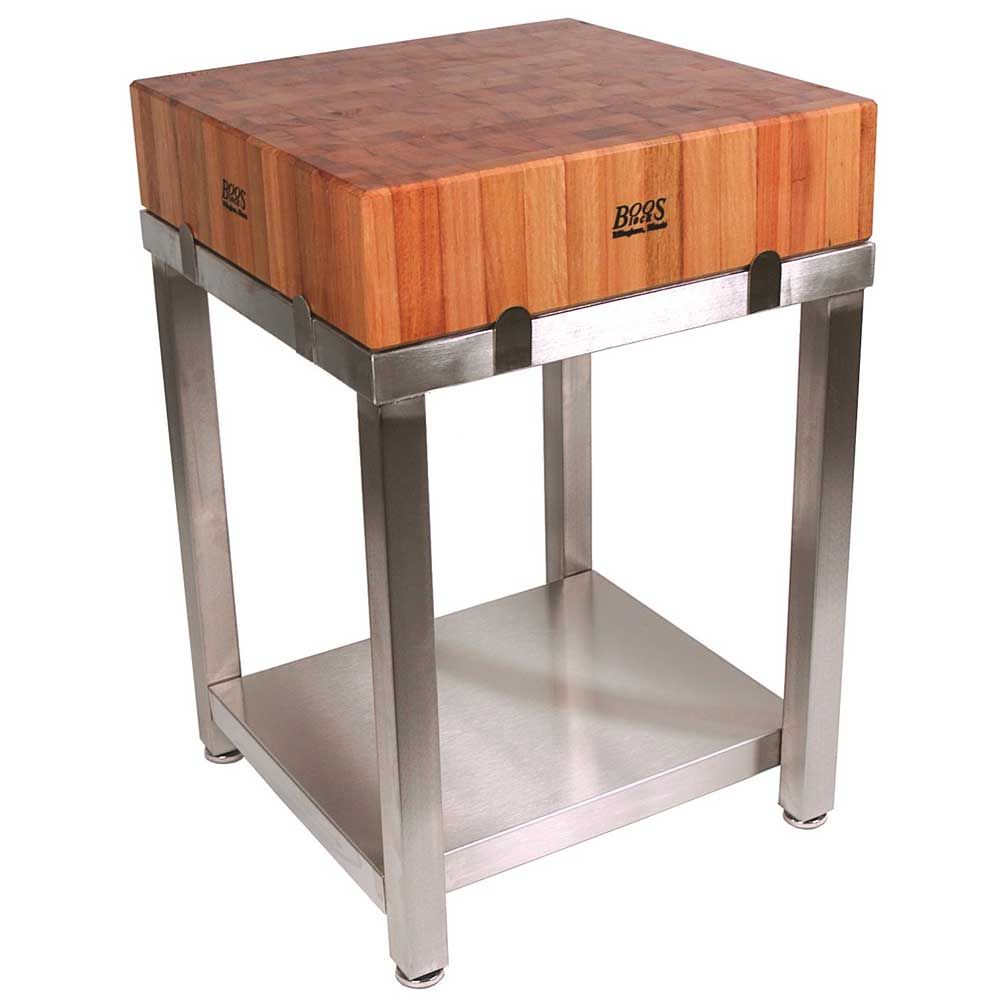 John Boos Cucina Laforza Cherry Top Cream Finish Butcher Block, 24 X 24 X 6 Inch