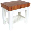 John Boos Alabaster Base Cream Finish Cherry Top Homestead Block Table, 36 x 24 x 5 inch.