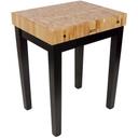 John Boos Maple Cream Finish Black Base Chefs Block, 30 x 24 x 4 inch.