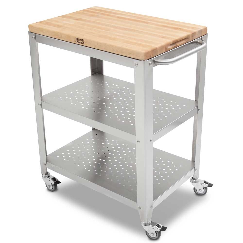 John Boos Removable Maple Top Cream Finish Cucina Culinarte Cart, 30 X 20 X 1.5 Inch