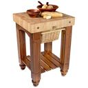 John Boos Maple Cream Finish Warm Cherry Stain Base Gathering Butcher Block, 25 x 24 x 4 inch.