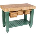 John Boos Maple Cream Finish Alabaster Base Gathering Butcher Block, 48 x 24 x 4 inch.