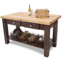 John Boos Grazzi Barn Red Base Hard Maple Edge Grain Top Table, 60 x 28 x 2 1/4 inch.