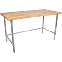 John Boos Oil Finish Maple Top Work Table with Galvanized Base and Bracing, 36 x 24 x 1.5 inch.