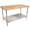 John Boos Oil Finish Maple Top Work Table, 60 x 30 x 1.5 inch.