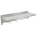 John Boos Stainless Steel Wall Mount Cucina Mensola Shelf with Utensil Bar, 48 x 12 inch.