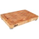 John Boos Cream Finish Maple Signature Board with Stainless Steel Accents, 18 x 12 x 1.75 inch.