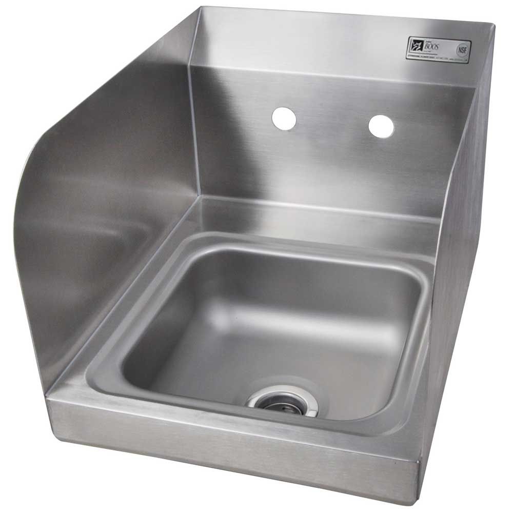 John Boos Stainless Steel Wall Mount Space Saver Hand Sink With Left And Right Splashes, 9 X 9 X 5 Inch