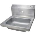John Boos Stainless Steel Wall Mount Hand Sink with 1 7/8 inch Drain, 14 x 10 x 5 inch.
