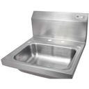 John Boos Stainless Steel Wall Mount Hand Sink with 2 Holes Deckmount Faucet, 14 x 10 x 5 inch.