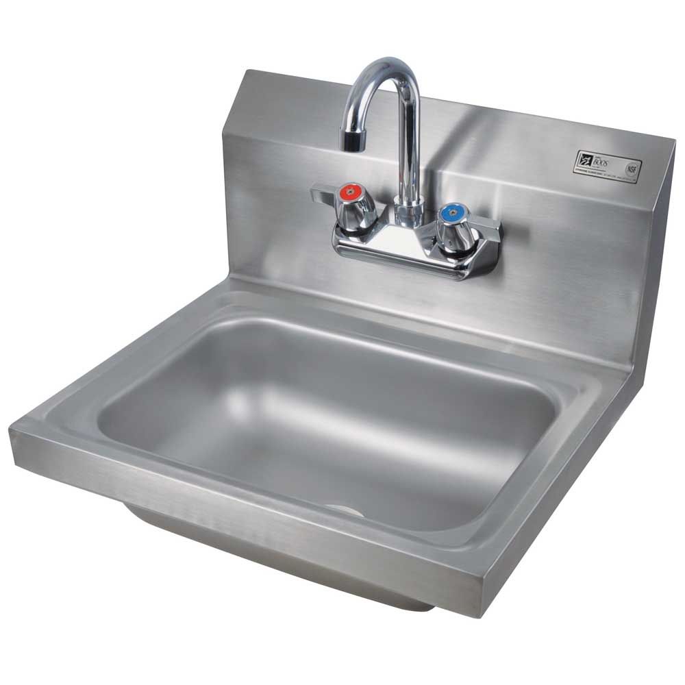 John Boos Stainless Steel Wall Mount Hand Sink With 1 7/8 Inch Drain And Faucet, 14 X 10 X 5 Inch