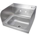 John Boos Stainless Steel Wall Mount Hand Sink with 2 Holes Splashmount Faucet, 14 x 10 x 5 inch.