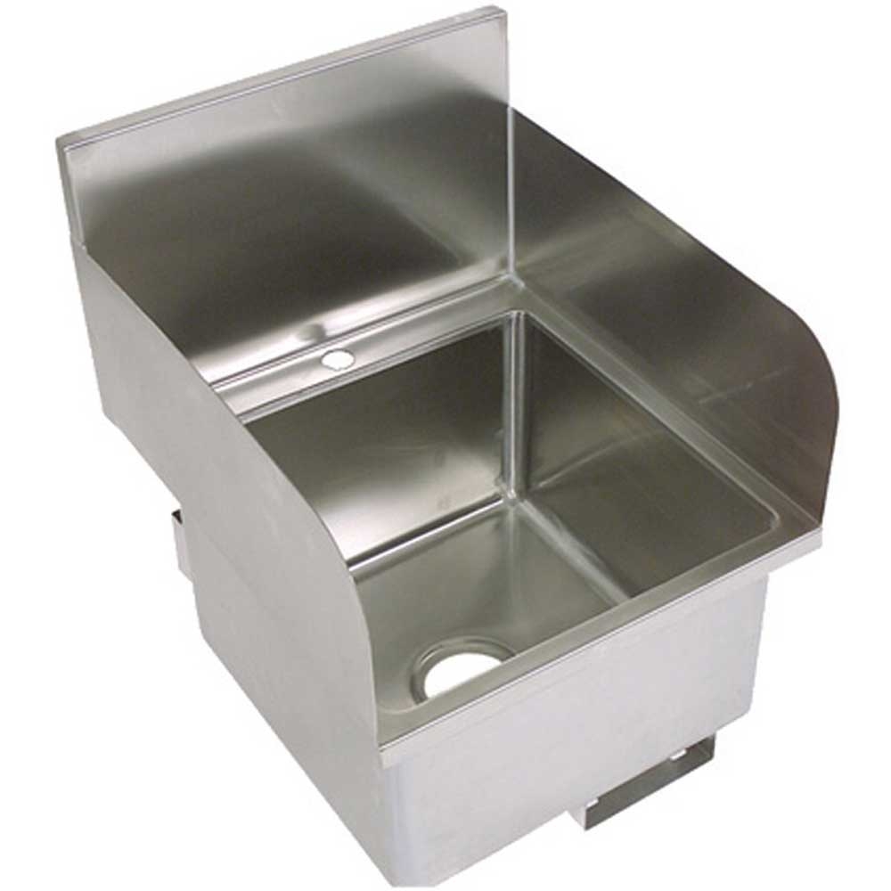 John Boos Stainless Steel Wall Mount Hand Sink with Left and Right Side Splash, 16 x 16 x 10 inch.