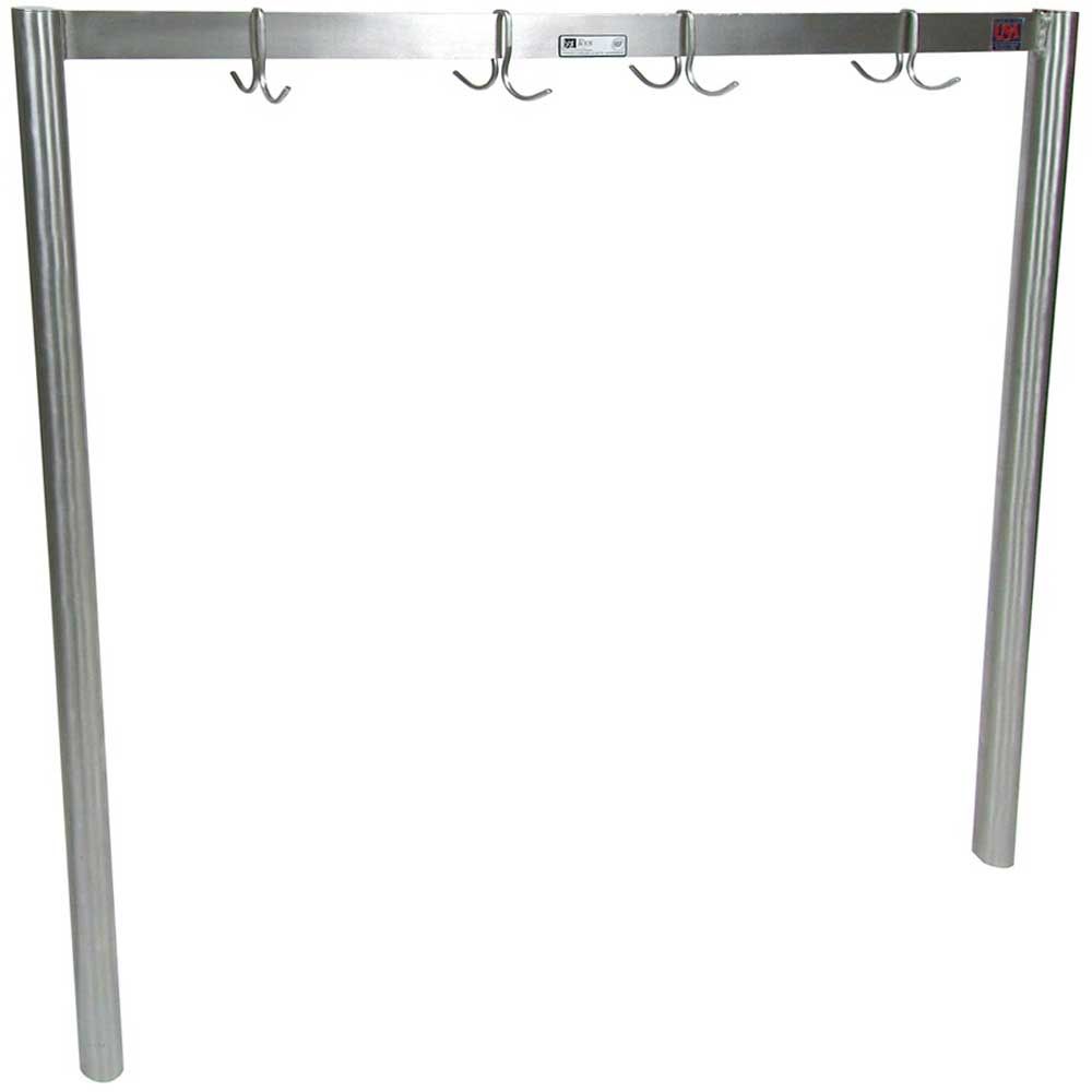 John Boos Table Mount Single Bar Stainless Steel Pot Rack, 48 Inch