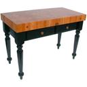 John Boos Cream Finish Cherry Le Rustica Table with Two Drawers, 48 x 24 x 4 inch.
