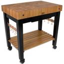 John Boos Cherry Pro Prep Block with Casters and Drawer, 30 x 24 x 4 inch.