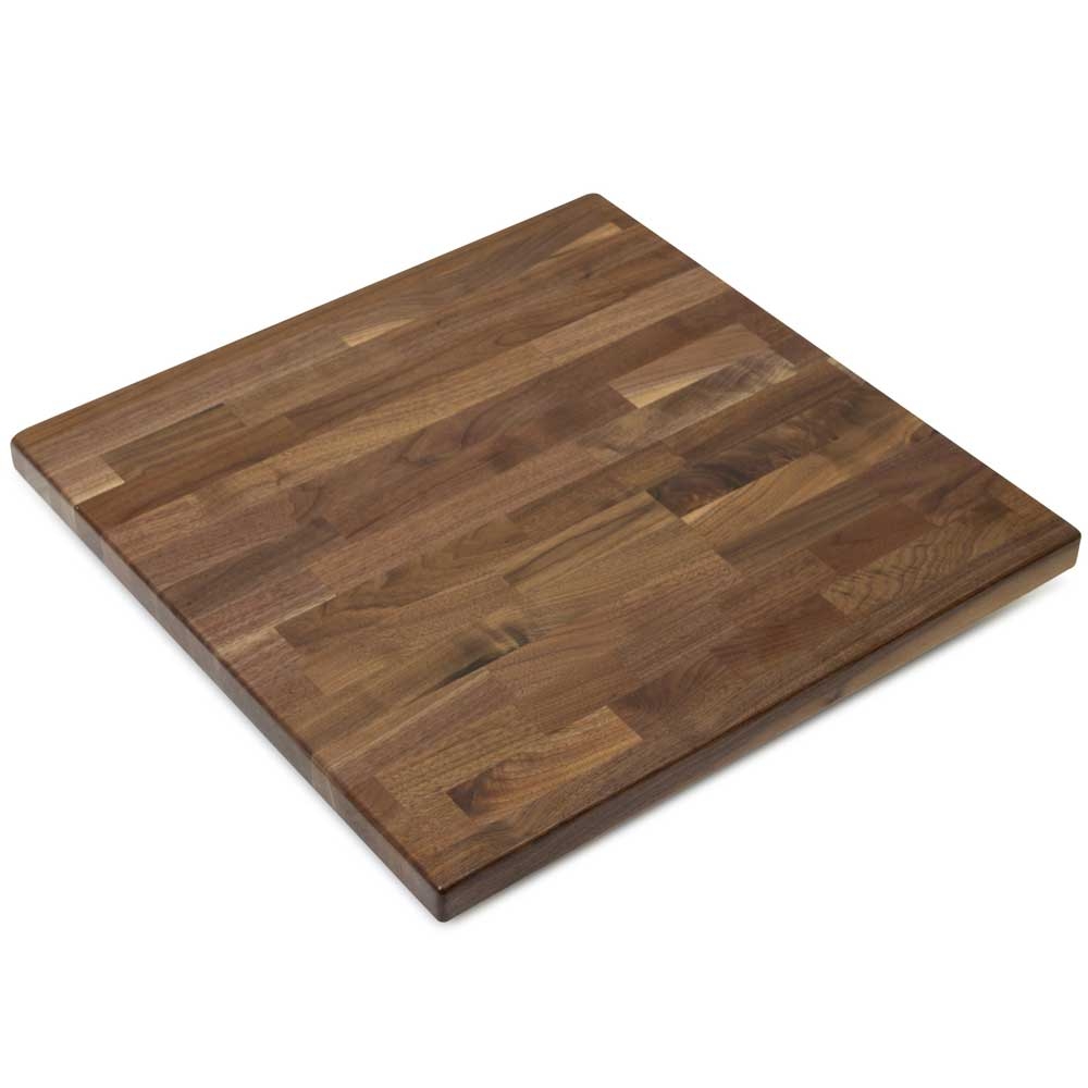 John Boos Tuff Var Finish Blended Walnut Square Butcher Block Top, 24 x 24 x 1 1/2 inch.