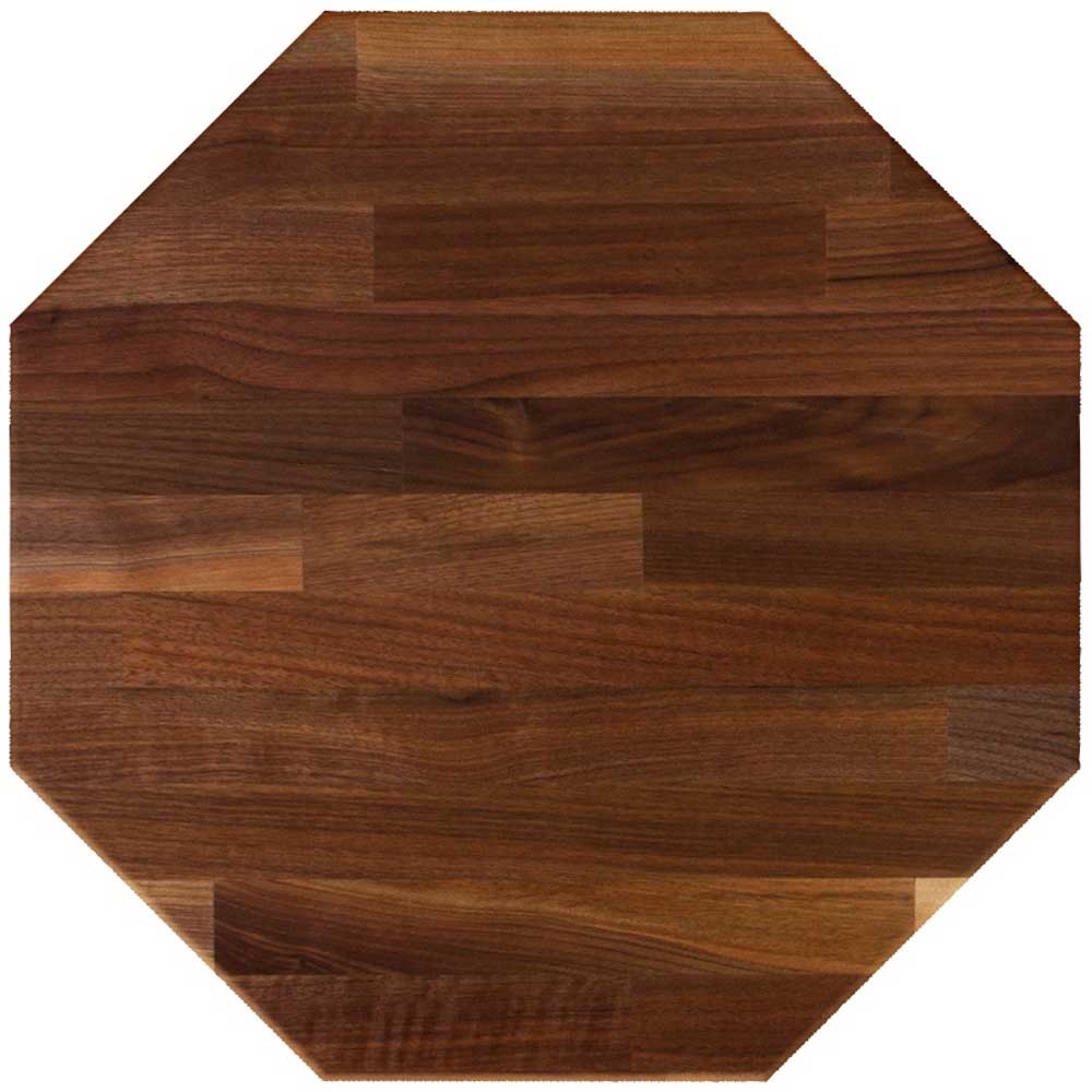 John Boos Tuff Var Finish Blended Walnut Octagonal Butcher Block Top, 42 x 42 x 1 1/2 inch.