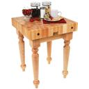 John Boos Saratoga Farm Maple Block Table with Casters, 24 x 24 x 4 inch.