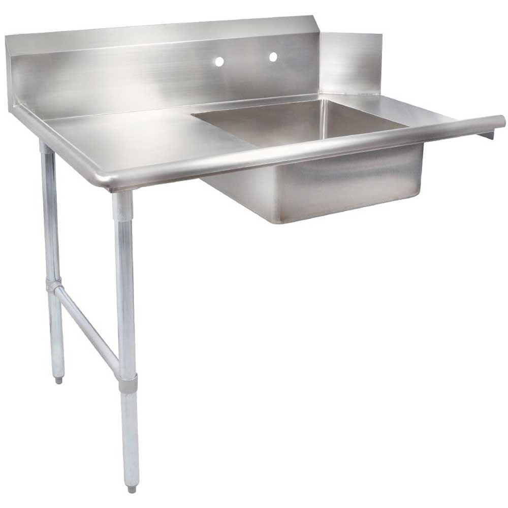 John Boos 16 Gauge Stainless Steel Soiled Dishtable With Galvanized Left Leg, 108 Inch