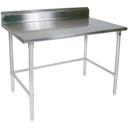 John Boos 14 Gauge Stainless Steel Work Table with Galvanized Base and Adjustable Bracing, 120 x 24 inch.